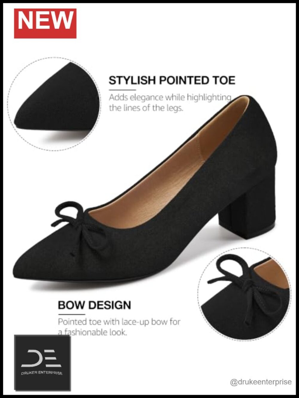Chunky Block Pumps with Cushioned Insole & Non-Slip Heel for Office Wear - Picture 3 of 5